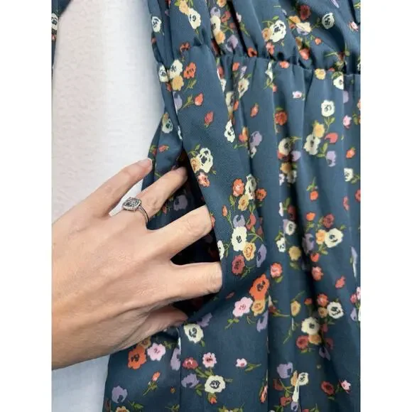 Sweet Salt Cottagecore Prairie Floral Midi Dress Boho Romantic Pockets Women 14 - Picture 4 of 16